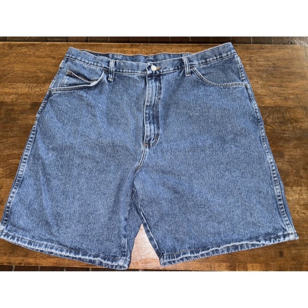Men's Wrangler Hero Originals Shorts Blue Denim 40 Cotton Y2k 5 Pocket Vintage - Picture 3 of 9